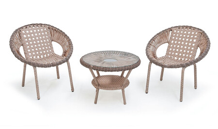 Akçay Rattan Tea Set - Cadde Yıldız