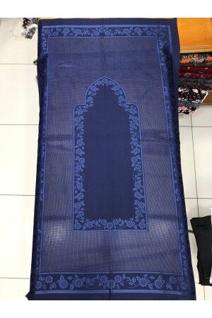 Akella Embroidered Smart Prayer Rug Navy Blue AKILLISECCADE - Portakal Home