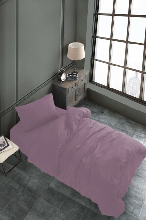 Akfil Cotton Plum Single Duvet Cover Set (WITH ELASTIC SHEET) snr001düzrenktakım - SNR HOME COLLECTION