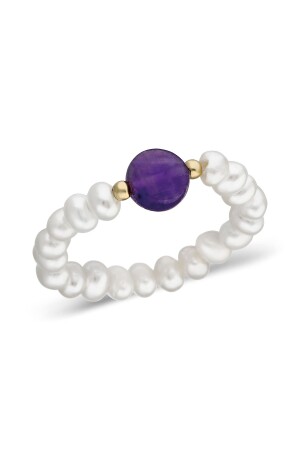 AKİ AMETHYST PEARL RING - Mlini Jewellery