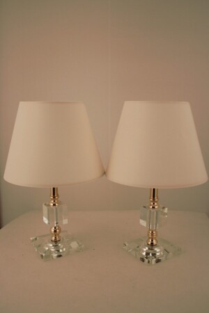 Akife Double Gold Crystal Lampshade Cream - Abajuraksesuar
