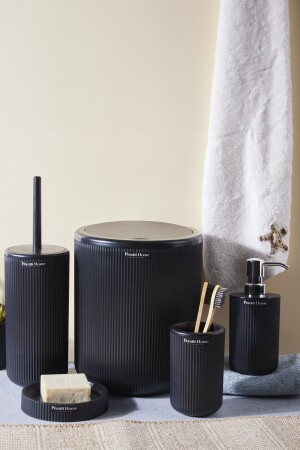 Aknur-dante 5-teiliges Badezimmer-Set, Schwarz - Perotti