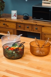 Akrilik Yuvarlak Kaşıklı Salata Kasesi 23 Cm Servis Sunum Tabağı 153.001.431 - Hayveys