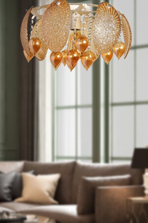 Aksan Single Chandelier White Honey Glass 300 001 0017 01-01 - Begüsa