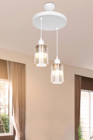 Aksel 2-Piece Chandelier Honey Optical Glass White ASZ. 1475 - Modelight