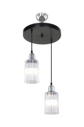 Aksel 2-Piece Black/chrome Living Room Bedroom Kitchen Chandelier MNG. 165559 - manogrup avize aydınlatma
