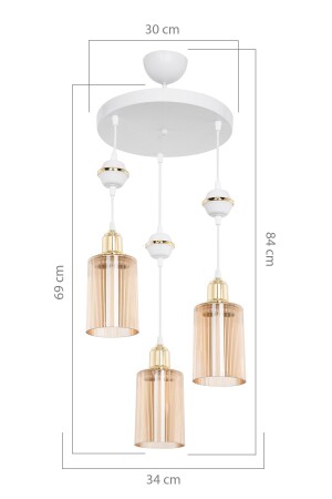Akses Küre White 3-Piece Bal Living Room Dining Room Living Room Entrance Kitchen Children's Room Bedroom Chandelier MNG. 199900 - manogrup avize aydınlatma