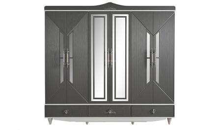 Aksu 6 Door MDF Wardrobe - Cadde Yıldız