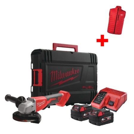 Akülü açılı taşlama makinesi MILWAUKEE M18 BLSAG125XPDMC-402X ve aksesuarları - Milwaukee