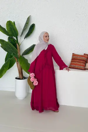 Alaçatı Hm Model Elbise Pembe - Nuuwears