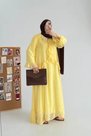 Alaçatı Hm Modell Kleid Gelb - Nuuwears
