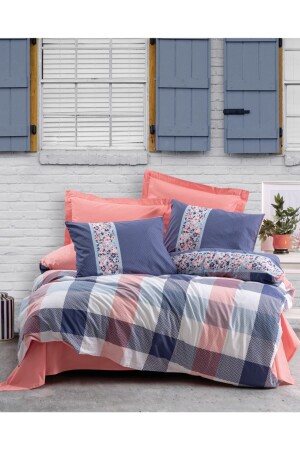 Alaçatı Single Duvet Cover Set Cielo Mercan 1723p - Cotton Box