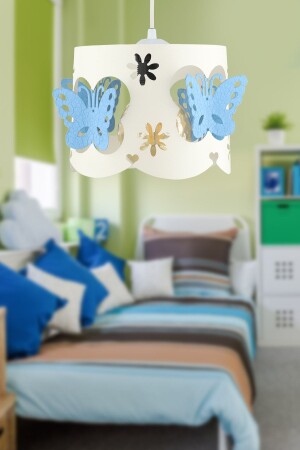 Alara Single Chandelier White Blue Butterfly BEG1213BEG01 - Begüsa