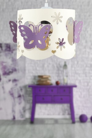 Alara Single Chandelier White Lilac Butterfly BEG1213BEG01 - Begüsa