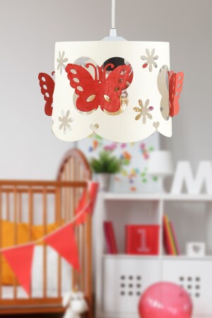 Alara Single Chandelier White Red Butterfly BEG1213BEG01 - Begüsa