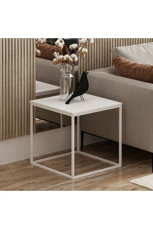 Alaska 40x40 Metal Leg Side Table White AlaskayanWHITE - tino furniture