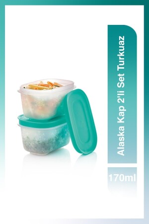 Alaska Kap 2'li Set 170 ml Turkuaz eko148 - Tupperware
