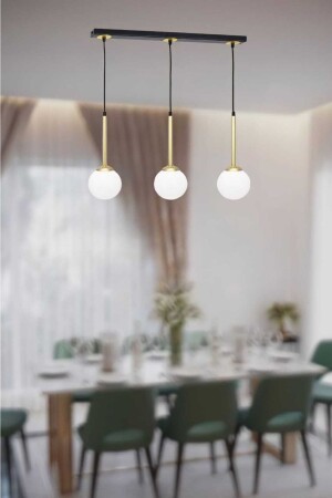 MNZ-Albert 3 صف أسود/مطرد مصباح معلق مغطى شمعة حديثة (زجاج أبيض) ALBRT-SYH/ESK-SR-03 - BSA LIGHTING