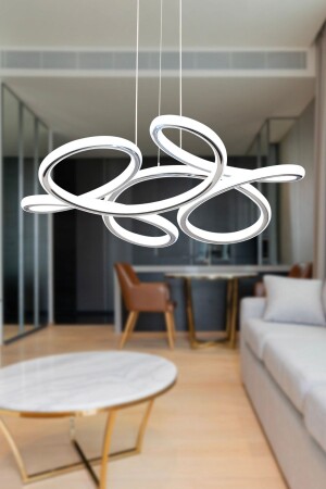 Aldo Chrome Pendant Lamp 140 Watt Pendant Lamp 3 Color LED Modern Kitchen Bathroom Led Living Room Pendant Lamp Chandelier 11277-01-CH - Apliqa