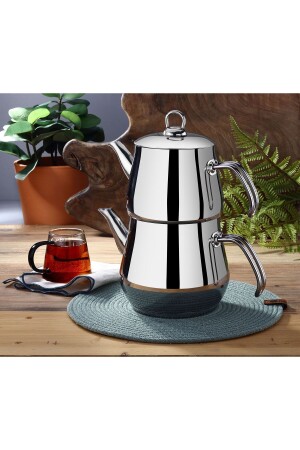 Aletta Large Size Steel Teapot Metal Handle Family Size - Yunusoğlu Home