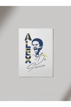 Alex De Souza Silhouette Football Portrait Signed Fenerbahçe Wooden Poster Painting - Panorama Ajans