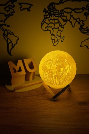 Alex Efsane Fotoğraflı Fener-bahce 3d Dekoratif Ay Lambası Gece Lambası Moon Standlı Pilli(13CM) - Mucc
