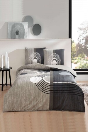 Alex New Season Ranforce Single Duvet Cover Set Gray (2023) 1000044380002 - Taç