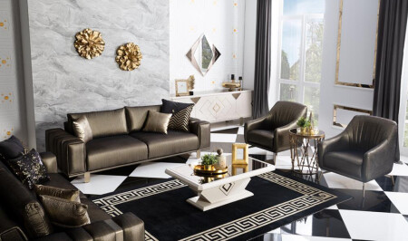 Alfa Living Room Set Brown - Cadde Yıldız