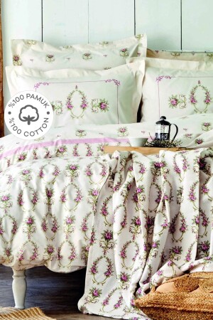 Alfia Powder 100% Cotton Double Duvet Cover Set 200. 20. 01. 0471 - Karaca Home