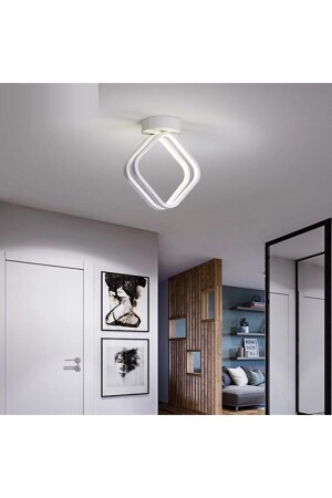 Alice Modern Design White Color Living Room - Kitchen - Hall White LED 2-Piece Chandelier ALC81 - Fer Avize