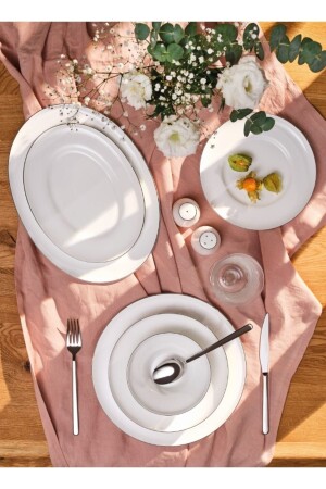 Alicia 60 Piece Dinner Set Round Platinum 600. 15. 01. 2582 - Emsan