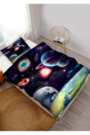 Alien Galaxy Baby Child Single Duvet Cover Set CP213-n - CAPRİCE HALI