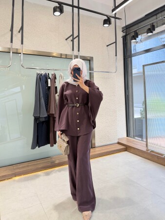 Alis Kemerli Şık Takım - Bordo - Nuuwears