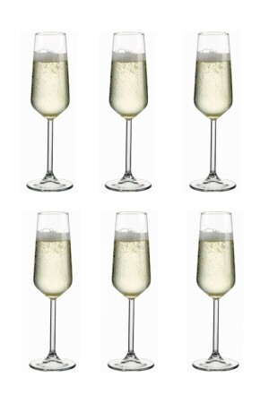 Allegra 6 Piece Footed Goblet Flute Champagne Glass SRY-PB000597 - Paşabahçe