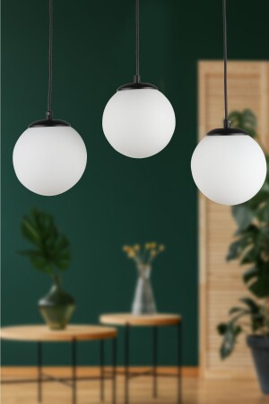 Allegro 3. Zweireihiger Kronleuchter Schwarz-Weiß-Glas BEG1222BEG03-S - Begüsa