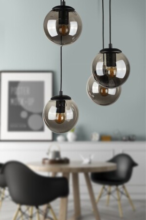 Allegro 4. Chandelier Black Smoked Glass BEG1222BEG04 - Begüsa