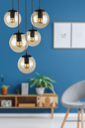 Allegro 5. li Chandelier Black Honey Glass BEG1222BEG05 - Begüsa