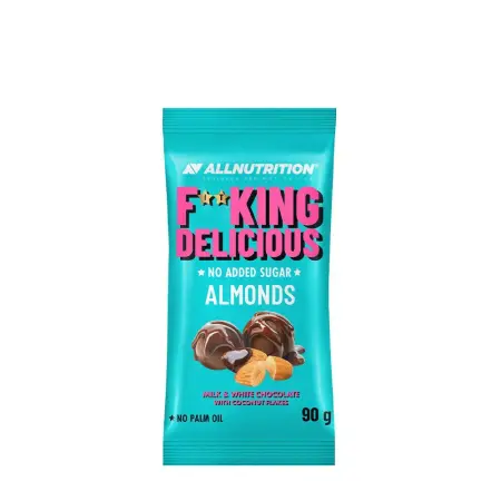 ALLNUTRITION Fitking Delicious Almonds (90 g, Milk & white chocolate with coconut flakes) - ALLNUTRITION