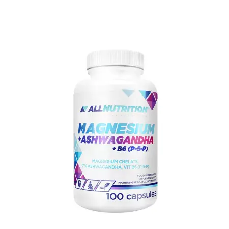 ALLNUTRITION Magnesium + Ashwagandha + Vitamin B6 (P-5-P) (100 Capsules) - ALLNUTRITION