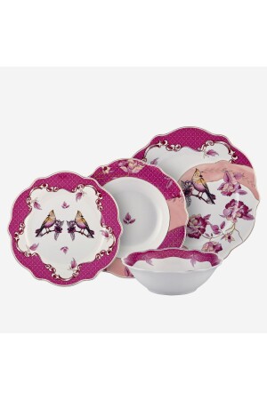 Allure Pink Porcelain Dinnerware Set 24 Pieces CAPALL1PK24 - CHIARA ALESSI