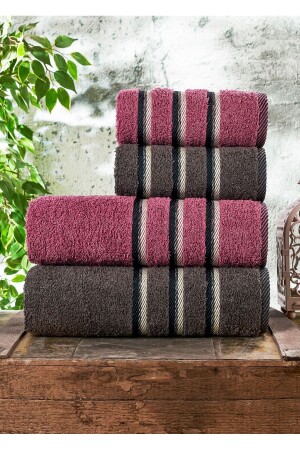 Almira Cotton 4 Piece Soft Bath Towel Set Dowry Set Turkish Bath Set - Evanora