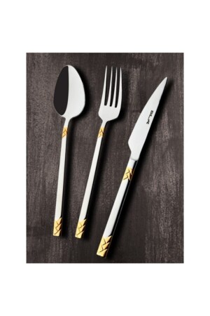 Almira Gold 60 Pieces Spoon Fork Set Tableware ALMİRA GOLD - SILA