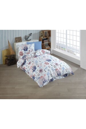 Almira Single (young) Cotton Duvet Cover Set (pillowcase+bed sheet+duvet cover) MHT-NVRS-3 - MODELHOME