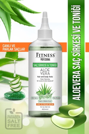 Aloe Vera Extrakt Haaressig & Haartonikum 400 ml – Anti-Schuppen und Anti-Haarausfall – Schnelles Wachstum, wirksam - Fitness Professional