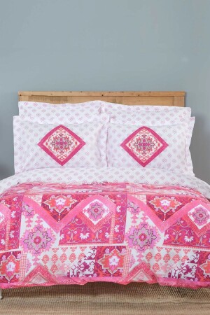 Alondra Fuchsia 100% Cotton Double Duvet Cover Set 200. 20. 01. 0350 - Karaca Home