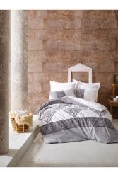 Alope Bohem Ranforce Çift Kişilik Nevresim Takımı CTN-BHM-Ç.K-N.T-Alope-Gri - Cotton Box