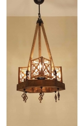 Altıgen Ahşap Avize 963 3 Lü LN 963 - LENAOKSAN