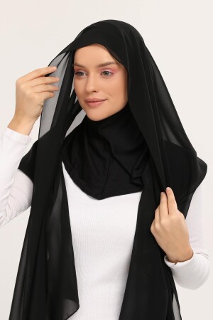 مـنـز-جـاهـد مصنوعة فـخـة عمـاليه حجاب تشيفون شـول سوداء - Altobeh