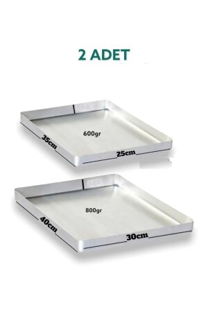 Aluminum 2 Piece Baklava Pastry Oven Tray 25x35 & 30x40x3. 5cm 600gr 800gr - Yıldız çelik