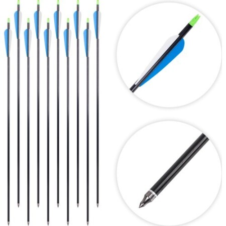 Aluminum Arrows with Screw-in Tips inSPORTline Aluson 30”, 10pcs, blue-white - inSPORTline